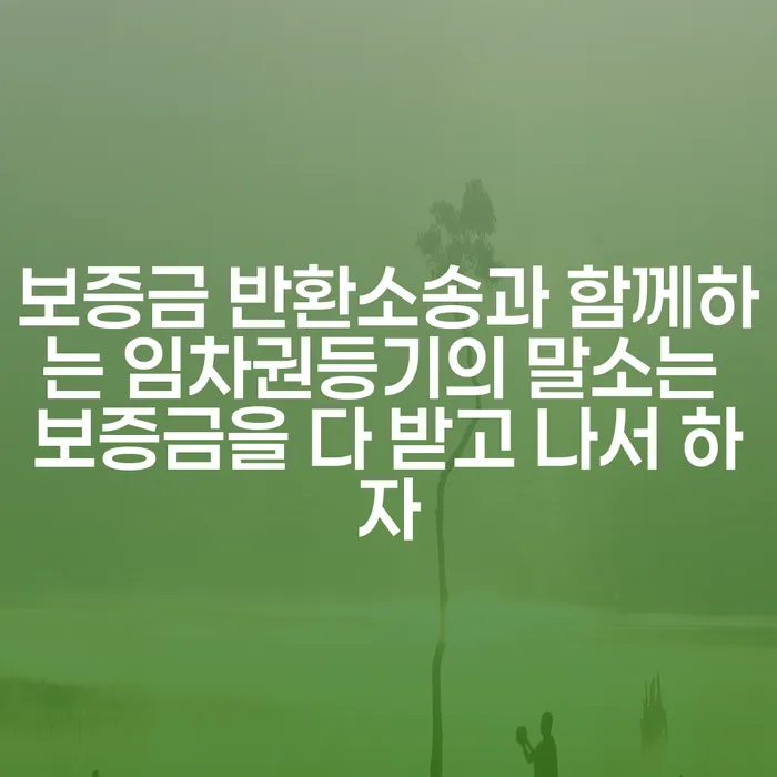 보증금 반환소송과 함께하는 임차권등기의 말소는 보증금을 다 받고 나서 하자